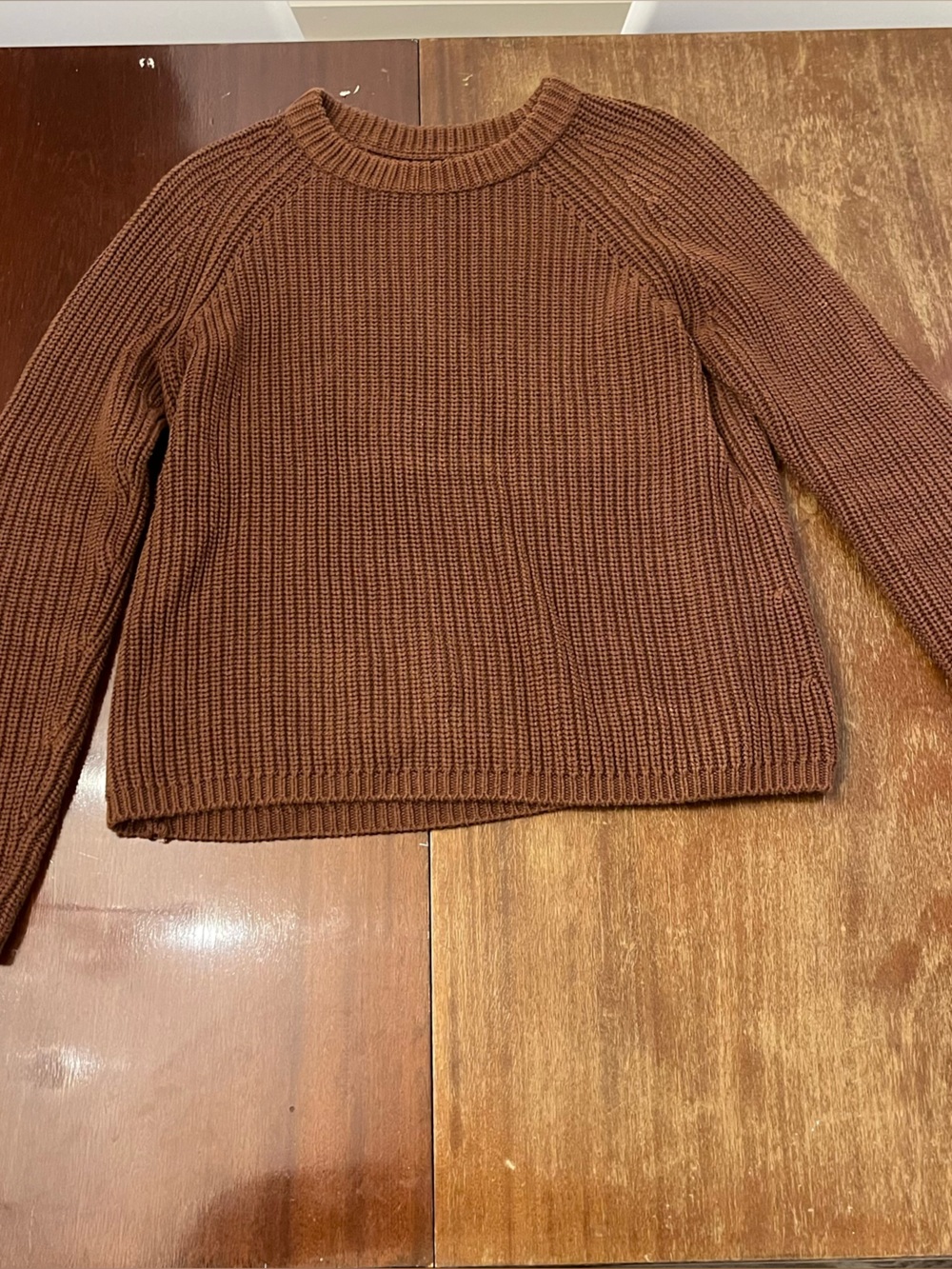 Quince Chocolate Brown Ribbed Crewneck Sweater